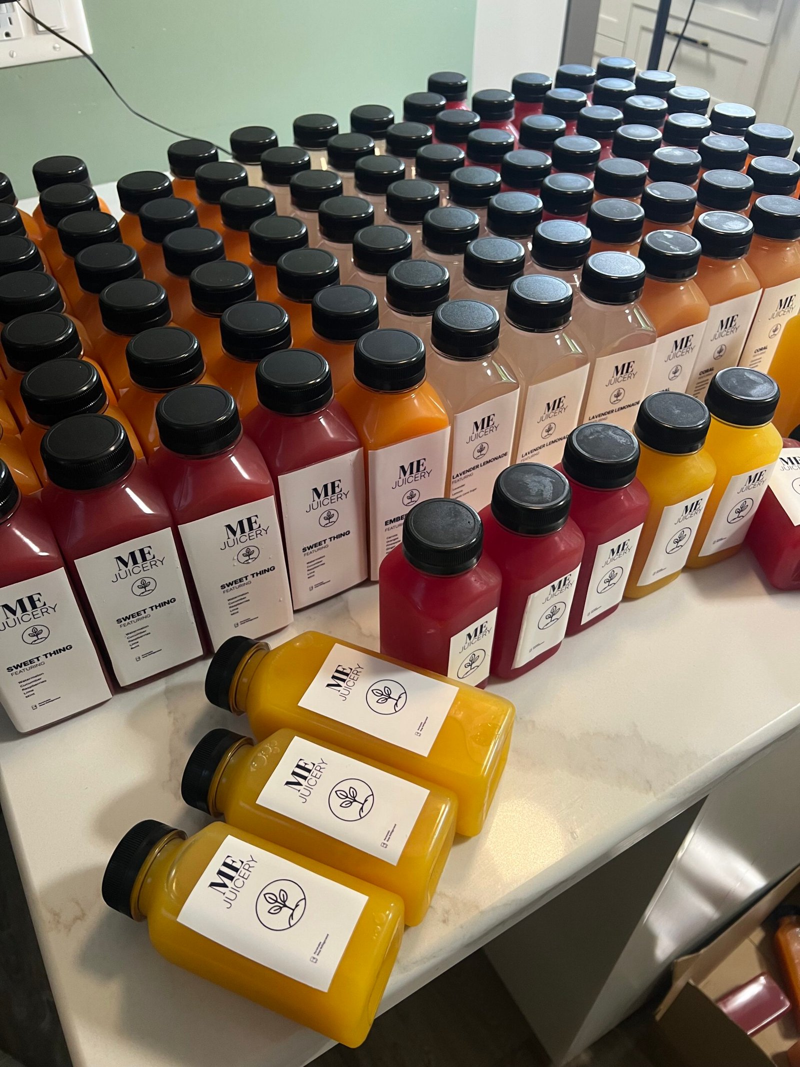 Large ME Juicery bottle order ready for customers
